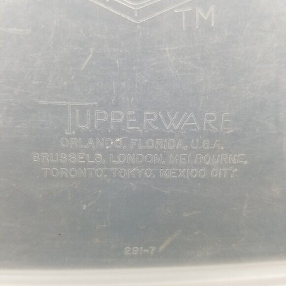 Vintage Tupperware 290-2 Container Rectangle Plastic Clear White Cover 291-7 - Picture 5 of 6